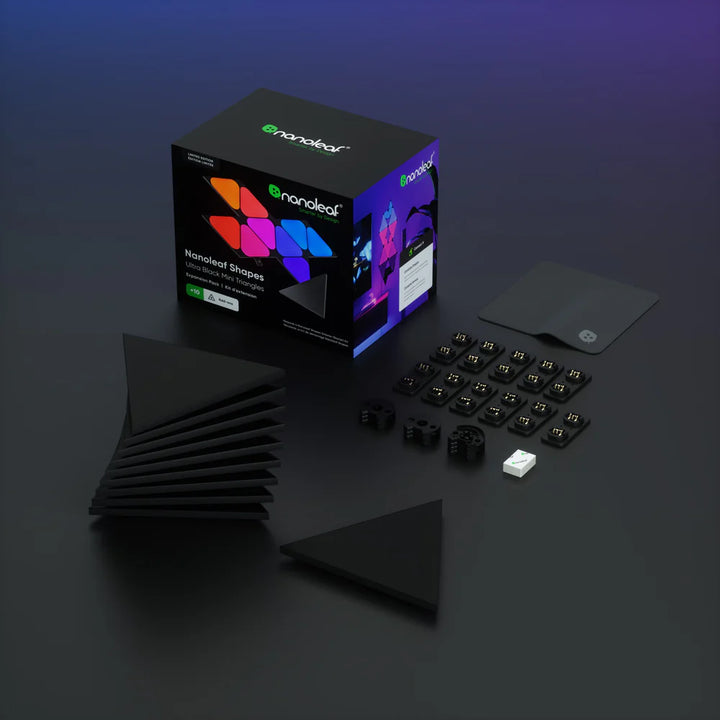 Nanoleaf Shapes | Mini Triangles | Panels Only | 10 Pack | Black