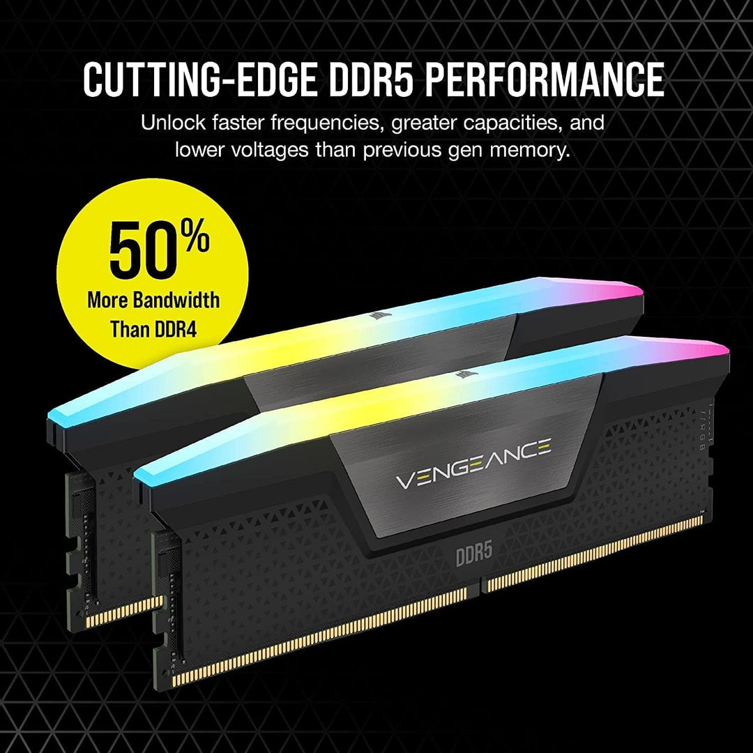 CORSAIR VENGEANCE RGB DDR5 RAM 32GB (2x16GB) 6000MHz