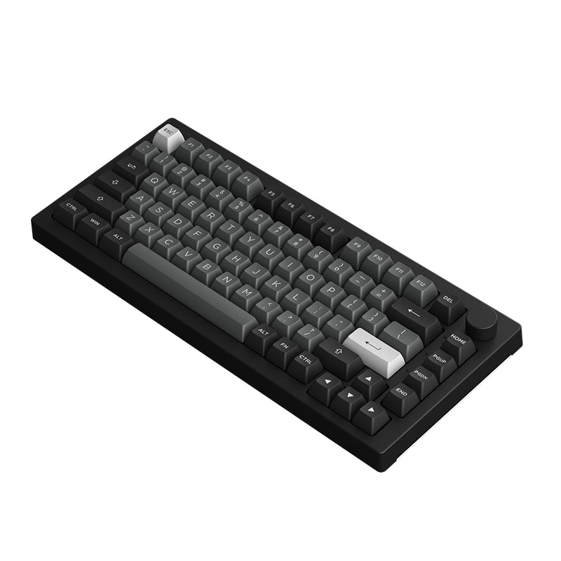 Black & Silver 5075B Plus Tri-Mode Hot-Swappable Keyboard