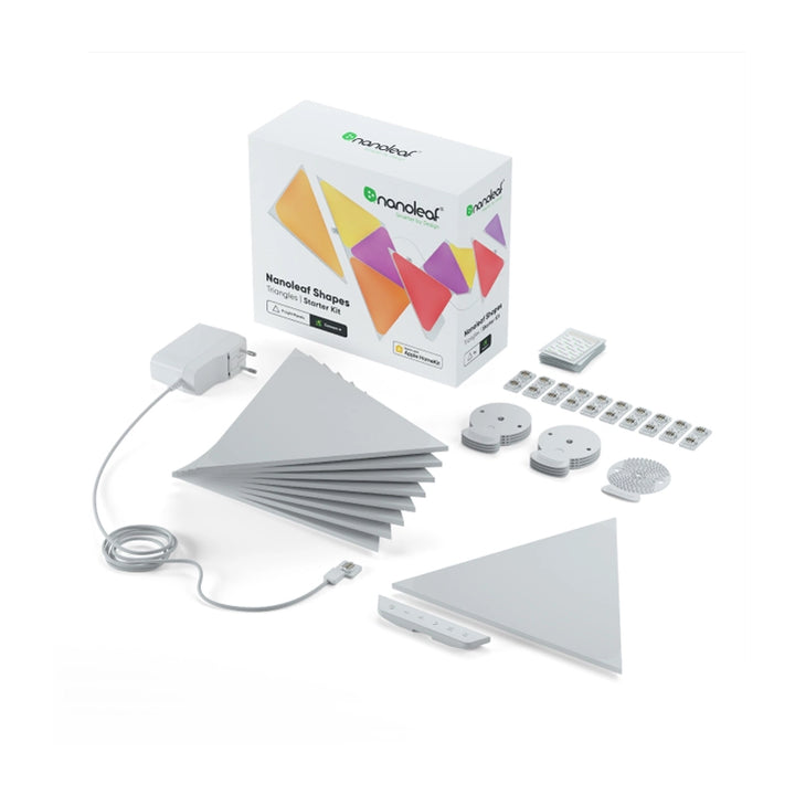 Nanoleaf Shapes | Triangles | Starter Kit | 9 Pack |  White
